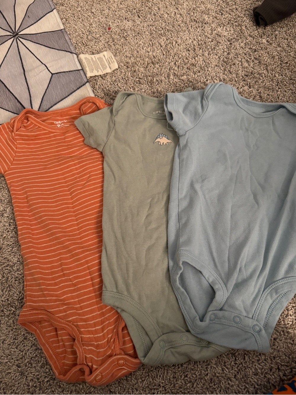 Set of three carters 9m onesies